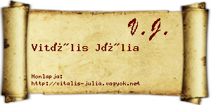 Vitális Júlia névjegykártya